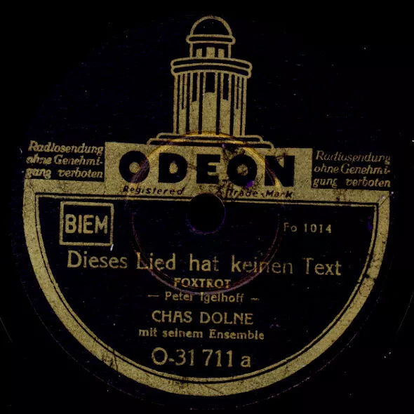 CHAS DOLNE & ENSEMBLE Dieses Lied hat keinen Text / Es kostet nichts 78rpm S4618