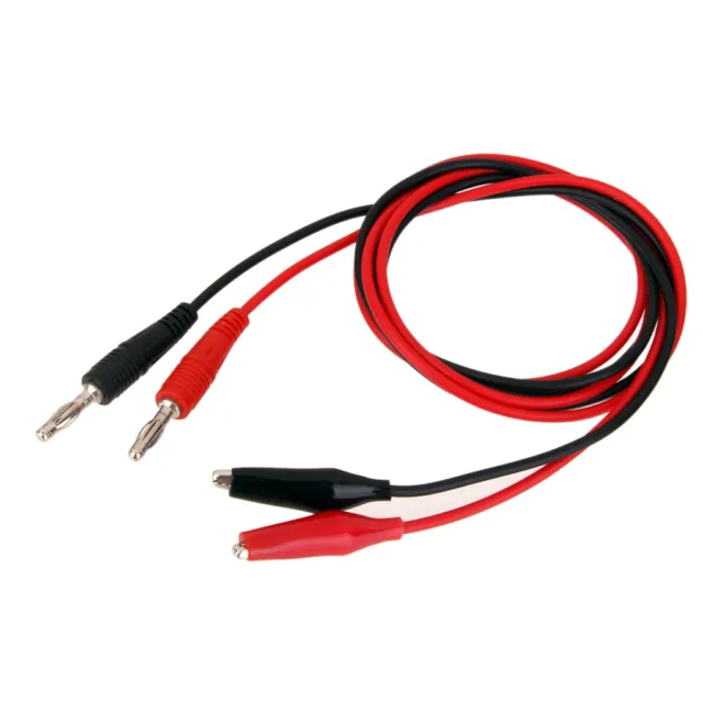 Banana plug to Aligator Clip Test Lead Cable Fit for Tester Multimeter R+B