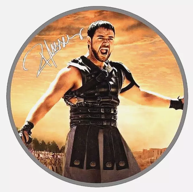 GLADIATOR GOLD SILVER Coin Ancient Roman Colosseum Italy Russell