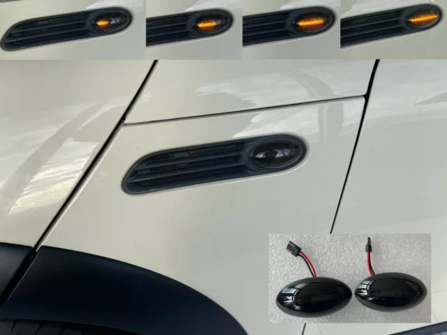 LAUF SEITENBLINKER  SCHWARZE LED passt für MINI ONE COOPER R50 R52 R53