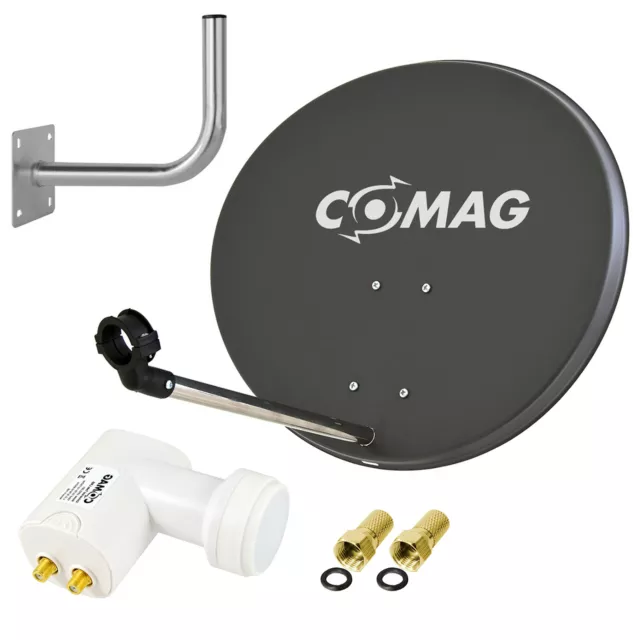 COMAG HD Digitale SAT Anlage 60cm Schüssel TWIN LNB Wandhalter ► 2 Teilnehmer d