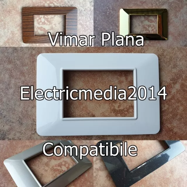 Placca Vimar Plana Placchetta Compatibile Placchette 3 4 7 Posti