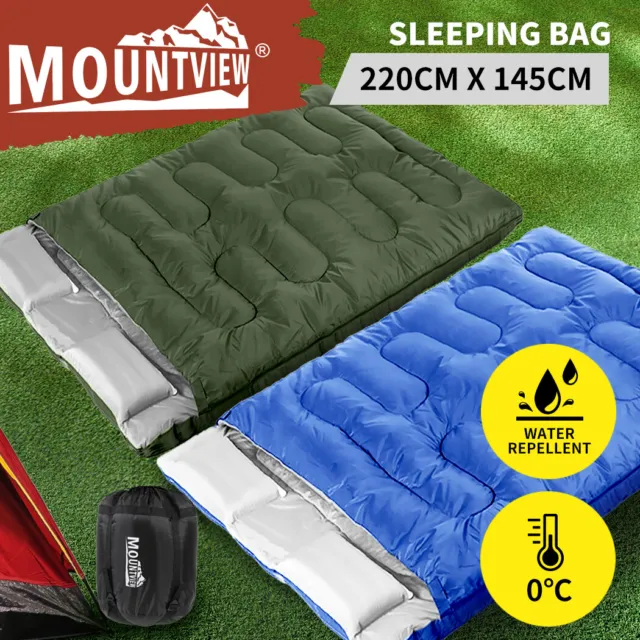 Mountview Sleeping Bag Double Bags Outdoor Camping Thermal 0℃-18℃ Hiking Tent