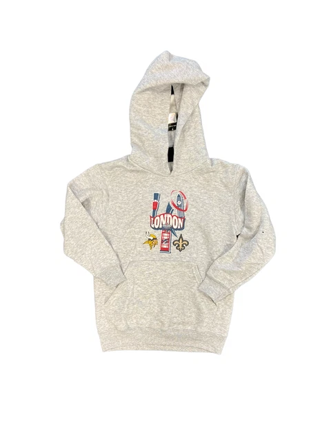 Felpa con cappuccio Minnesota Vikings NFL (taglia 7-8Y) cappa da gioco Londra per bambini - nuova