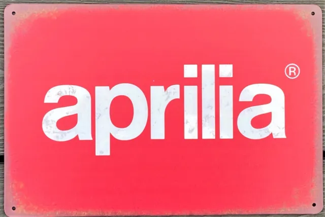 Aprilia Motorcycle Metal Garage Sign Wall Plaque Vintage mancave