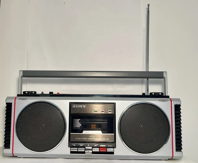 SONY (CFS-450) BOOMBOX Stereo Cassette Rec AMS Super Woofer