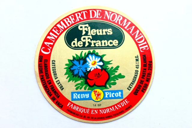Etiquette Boite Fromage - Camembert Normandie - Fleurs De France - Reny Picot