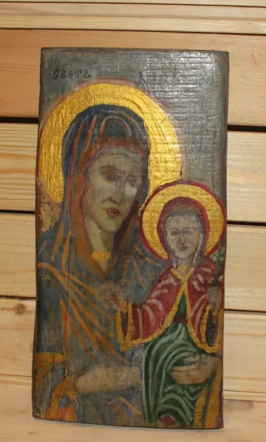Vintage handbemalte Ikone Heilige Anna