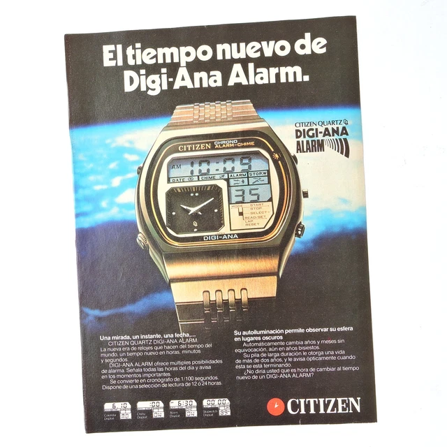 CITIZEN DIGI-ANA ALARM Advert Pubblicita Reklame Publicite