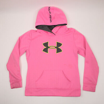 Under Armour Hoodie Girl's XL Pink Embroidered Logo Workout Active Casual Youth