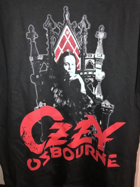 Vintage T Shirt - Ozzy Osbourne Sitting On Throne Jerzees Size M Black Sabbath
