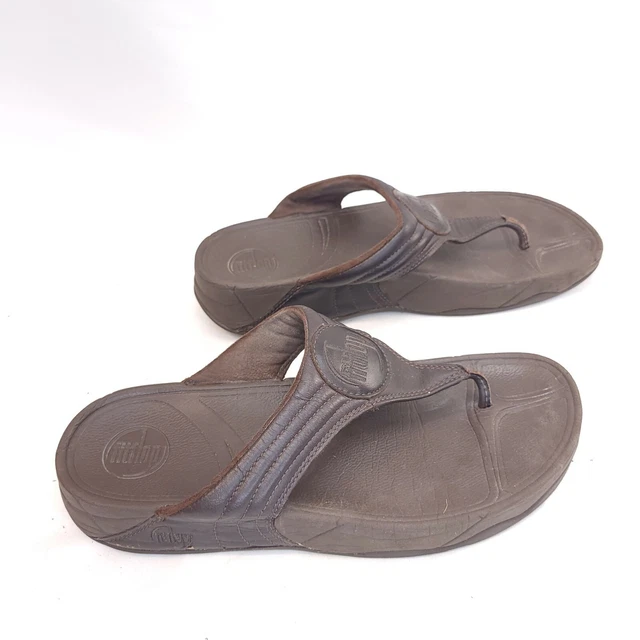 FitFlop Walkstar 3 Brown Thong Sandals Slides Flip Flops Comfort Shoes Size 9