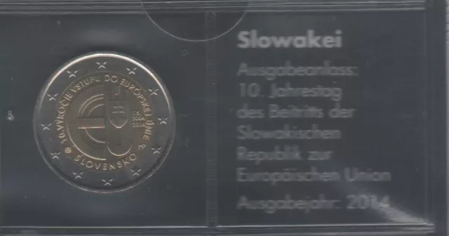 Slowakei 2014 2 Euro Gedenkmünze 10. Jahrestag EU-Beitritt stgl.