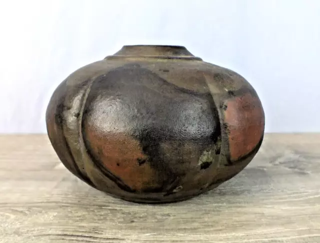Vintage Tony Evans Pottery Raku Vase Pot Number 254 Signed