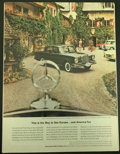 1962 Mercedes Benz Advertisement Ad Original Vintage Black Classic Car