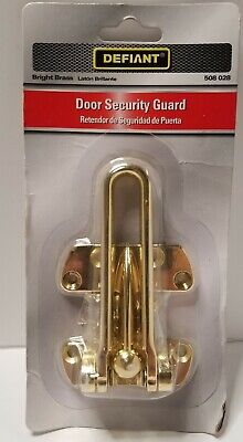 Defiant Bright Brass Door Security Guard Heavy, Unique Locking Featuring