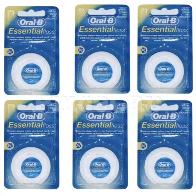 24 x Oral B Floss Essential Regular Floss | Dental Unwaxed Floss