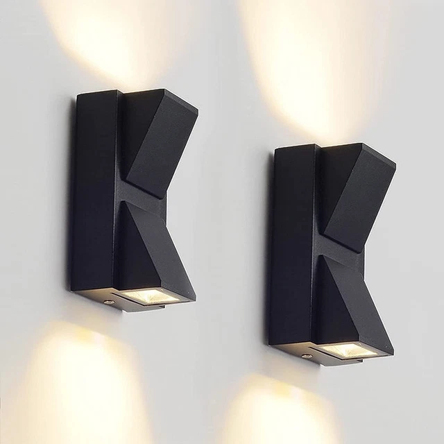 2 PEZZI Applique da Parete LED 10W Doppia Emissione di Luce Esterno Interno IP44