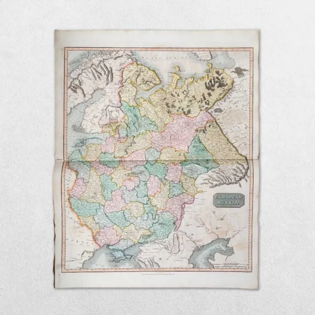 Antique 19Th Century World Atlas Map John Thomson 1814 Europe European Russia