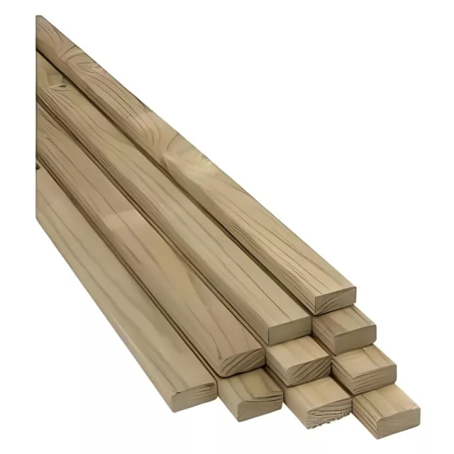 👉2x1  Batten Green Treated Batten  Lengths 0.9m, 1.2m, 1.5m, 1.8m Pack 10