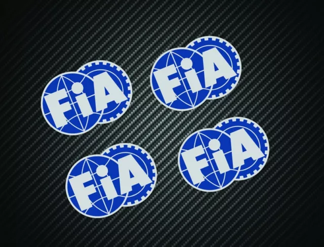 FIA STICKERS x4 F1 MOTORSPORT FERRARI McLAREN WILLIAMS LOTUS silver blue