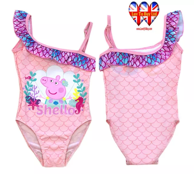 Costume da bagno Peppa Pig, costume da bagno per ragazze, costume da nuoto, 2-6 anni, licenza ufficiale