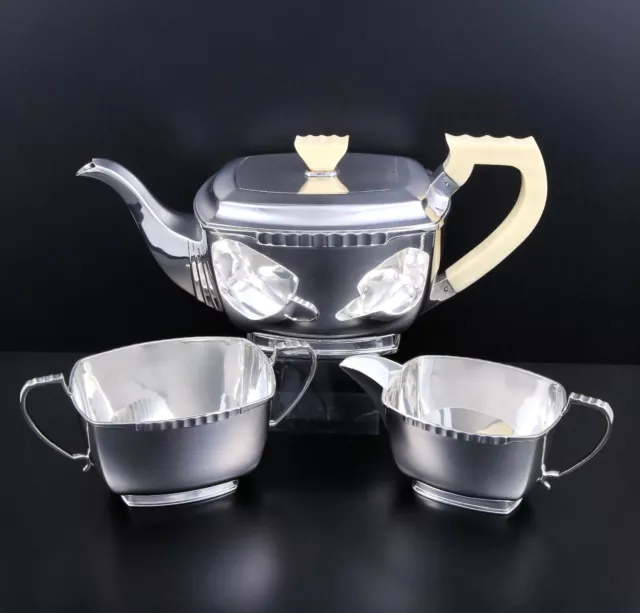 Teekanne Teeservice Silber sterling silver tea set England 1941