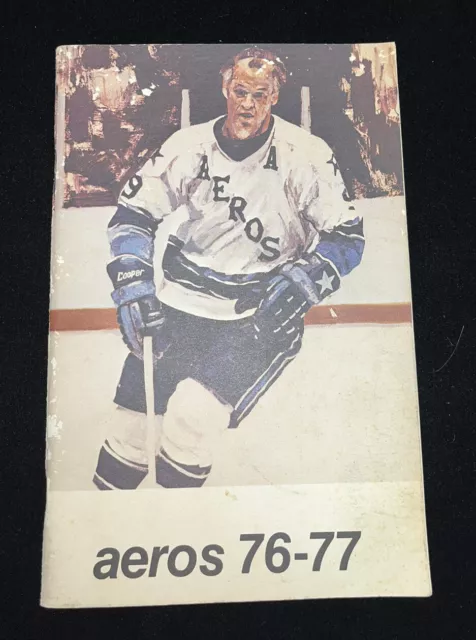 1976-77 HOUSTON AEROS MEDIA GUIDE Yearbook GORDIE HOWE 1977 Program WHA Hockey