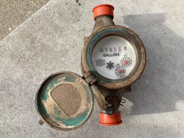 Vintage Probably New  Acu-Meter Water Meter Solid Brass
