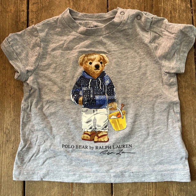T-shirt Ralph Lauren bambini grigio orsacchiotto età 9 mesi