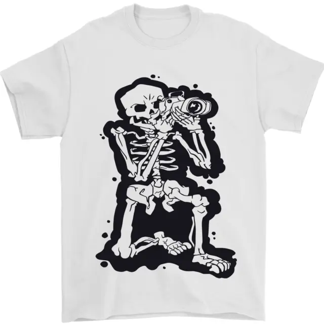A Skeleton Photographer Photography Mens T-Shirt 100% Cotton