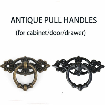 4X Vintage Handles Cabinet Drawer Cupboard Door Iron Knob Antique Brass Pull