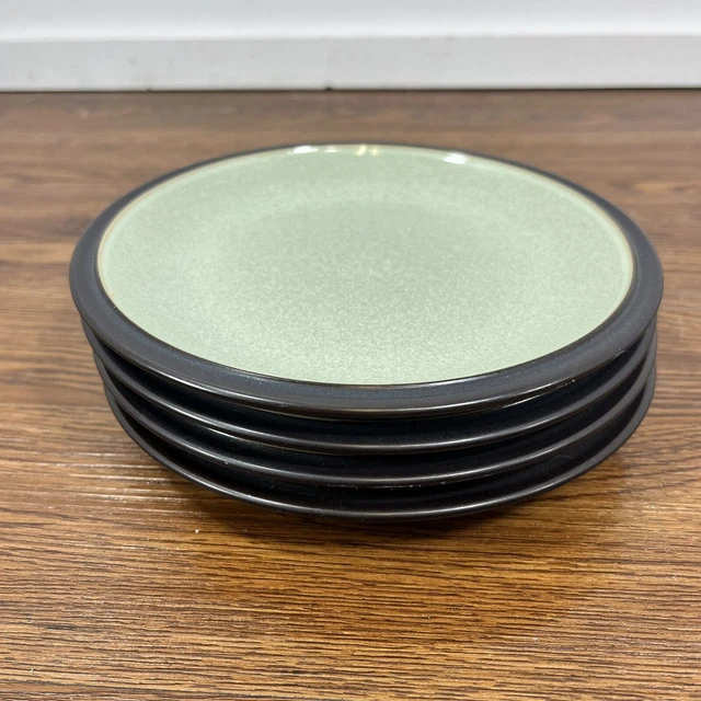 4 x Denby Energy Charcoal and Celadon Green Tea / Side Plates - 7.25”