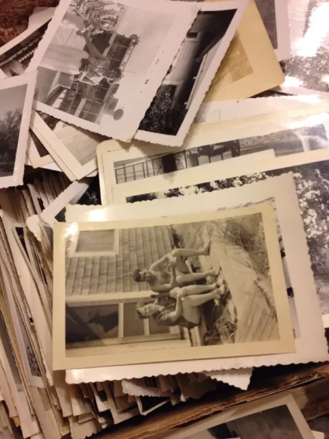 100 Old Photos Vintage Photographs Snapshots Black White antique people Huge Lot 2