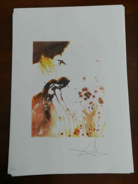 Salvador Dali Litografía Edición Dalart Gala - Sello Retro - CM