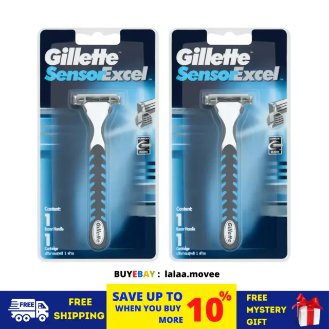 2 maquinillas de afeitar Gillette Sensor Excel 1 mango + 1 cartucho de...