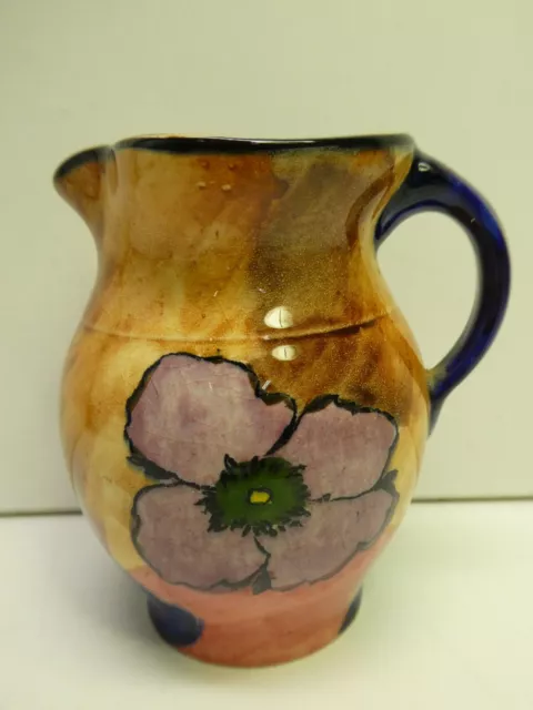 H&K Tunstall Hand Painted Floral Pottery Art Deco Flower Jug