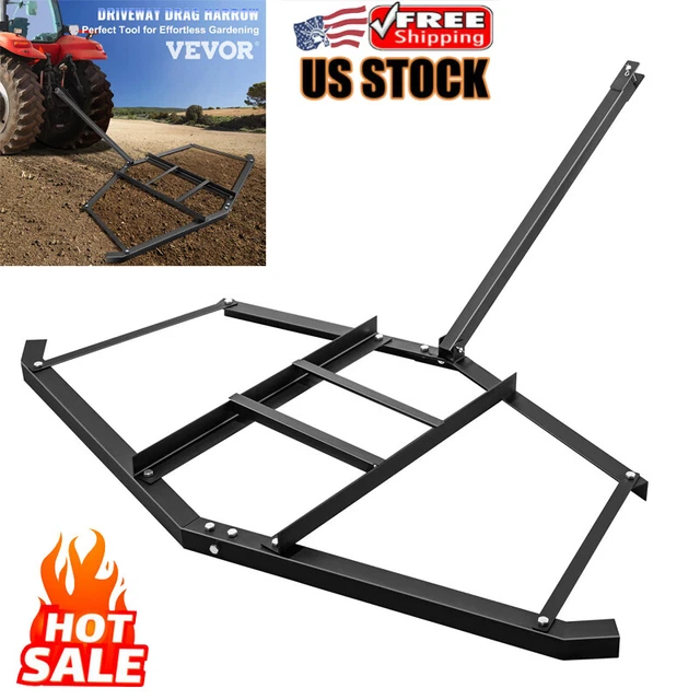 74"x 39" Drag Harrow Driveway Tractor Harrow Adjustable Bars Heavy Duty Grader