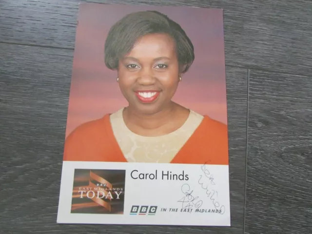 Carol Hinds BBC East Midlands Today Original Hand Signed Promotional Photo