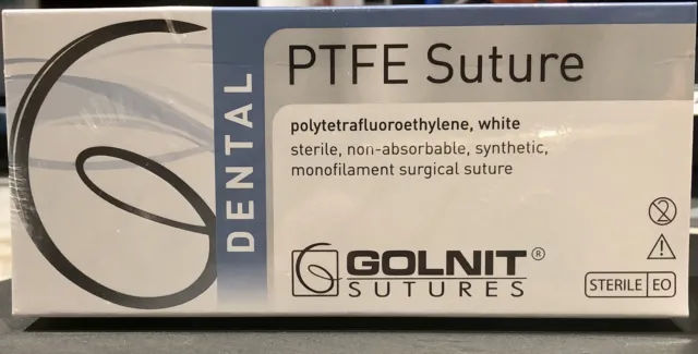 GOLNIT Dental PTFE Suture 4/0 16 Reverse Cutting, Exp.7/2026, sterile, 12pcs/box