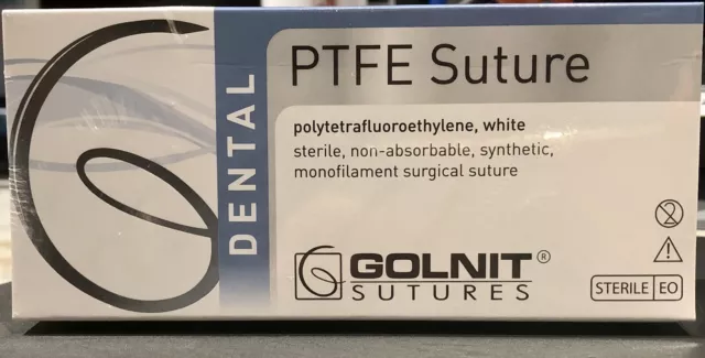 GOLNIT Dental PTFE Suture 4/0 16 Reverse Cutting, Exp.7/2026, sterile, 12pcs/box