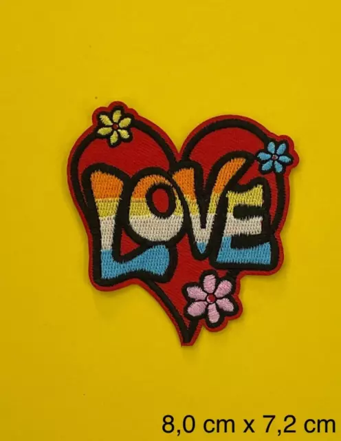 Bügelbild, Patch, Aufnäher, Aufbügler HERZ/HIPPIE/FLOWER POWER/PEACE/LOVE/BLUMEN