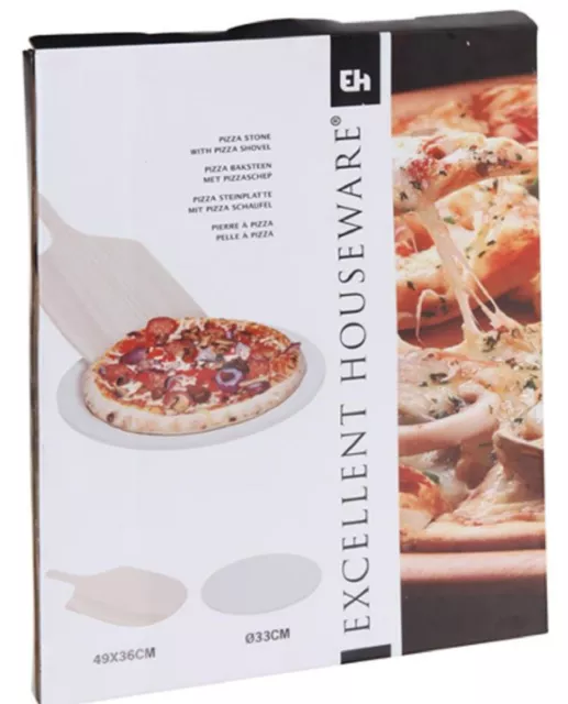 Pizza Steinplatte mit passender Schaufel NEU