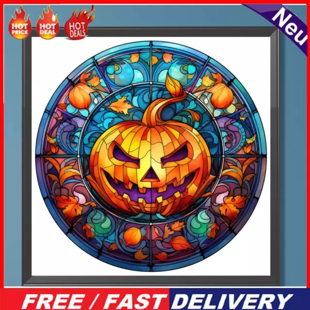 5D DIY Full Round Drill Diamond Painting Halloween Scary Stained Glass Home Art