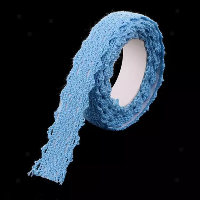 2x2 Yards 15mm Fabric Lace Washi Tape Self Adhesive Trim Wedding Blue