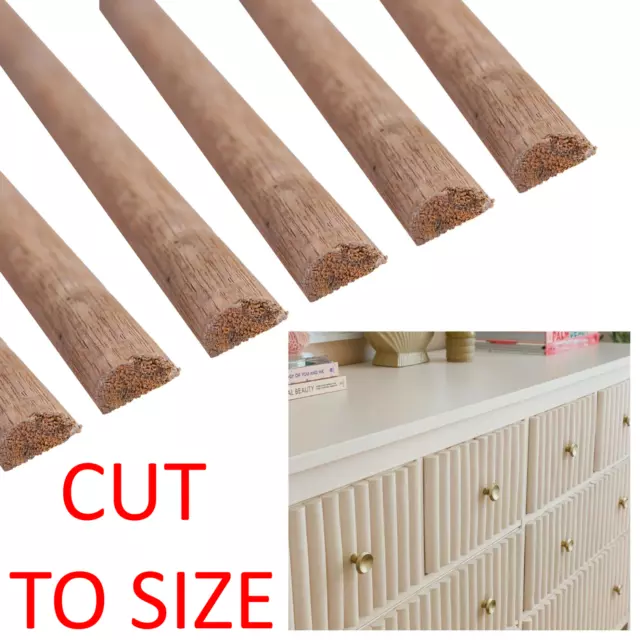 Half Round Dowels - Fluted Furniture - Wood Trim Craft Poles CUT TO SIZE Meranti