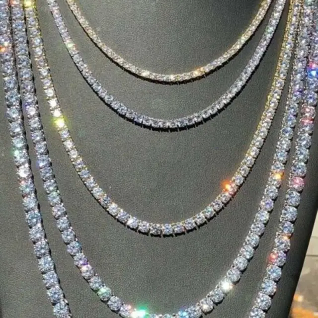 1 Row Glitter Diamante Crystal Diamond Tennis Necklace Choker Chain Jewelry UK