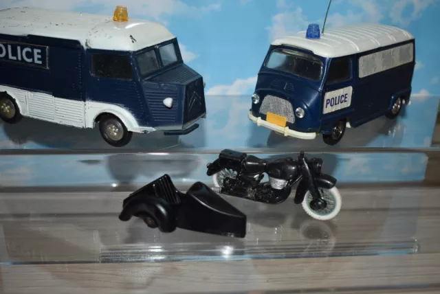 minialuxe 1/32 lot police avec estafette complète, HY et moto (side pour pieces)