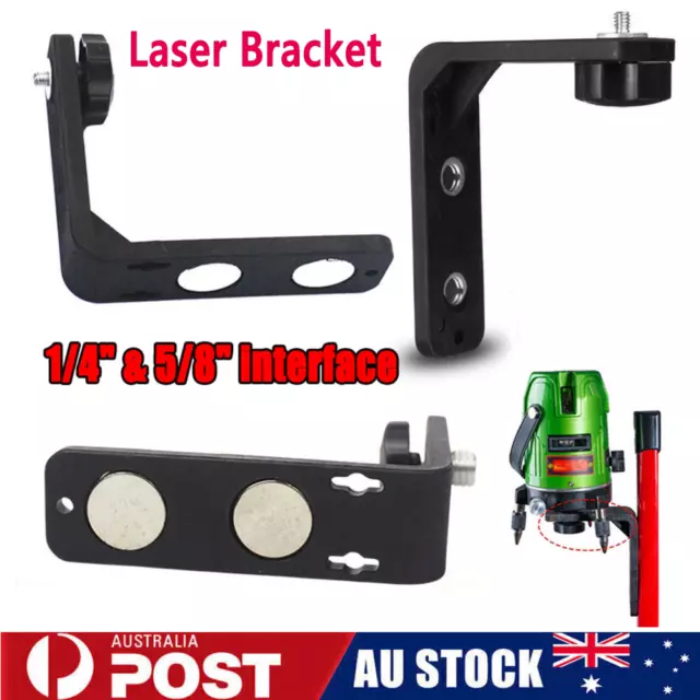 Strong Magnetic Laser Level L-shape Bracket 1/4" & 5/8" Wall Mount Holder Stand