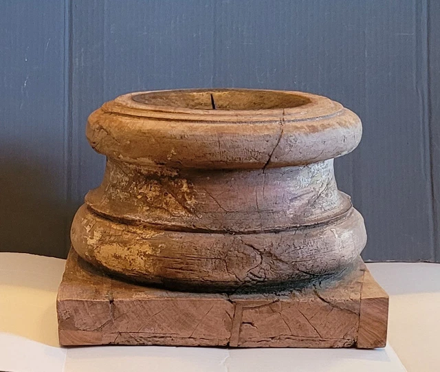 Architectural Salvage Shabby Column Base Pedestal Plinth Riser Candleholder